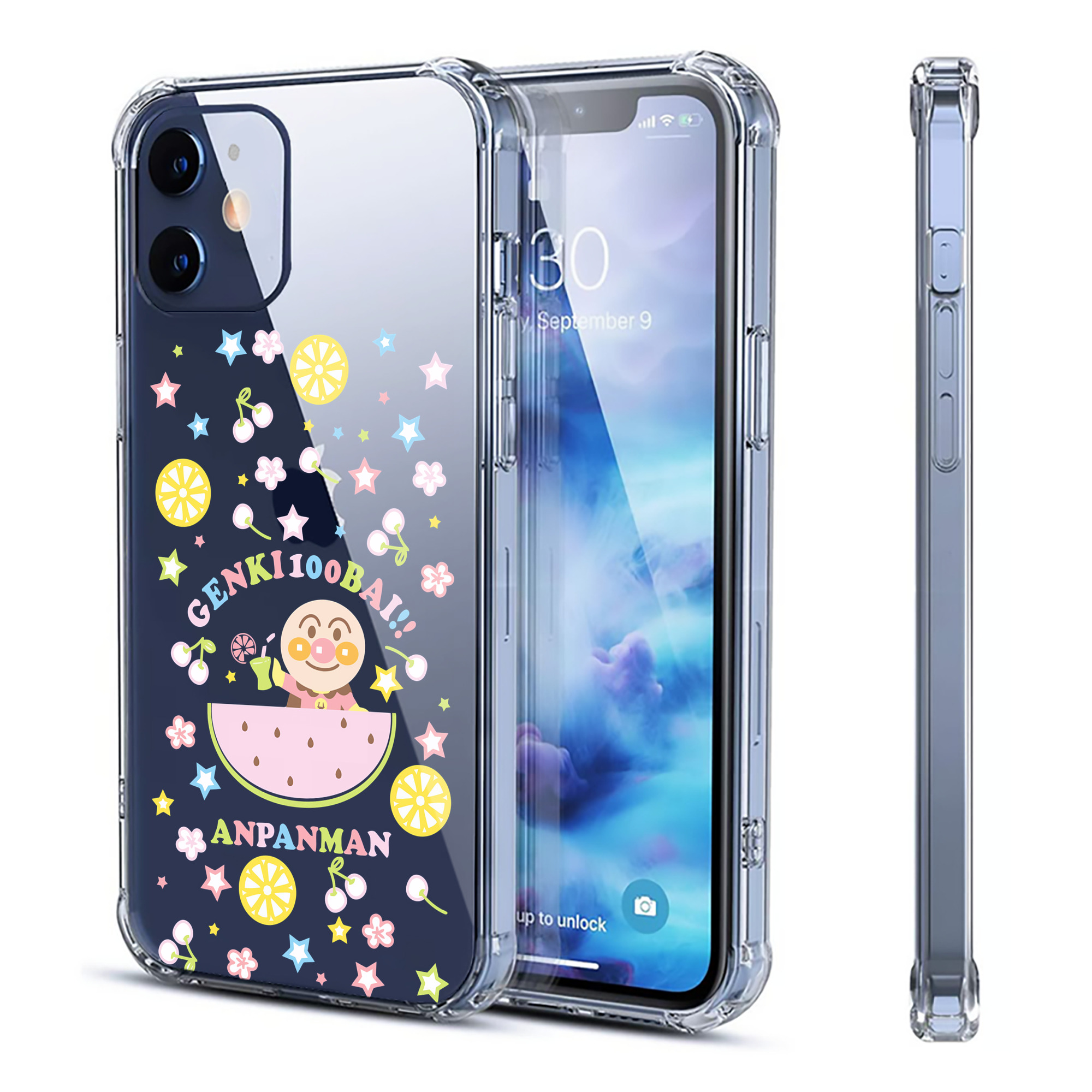 （画像用） アンパンマン Anpanman 【iPhone 12シリーズ対応】透明スマホケース（クリアソフトケース）
